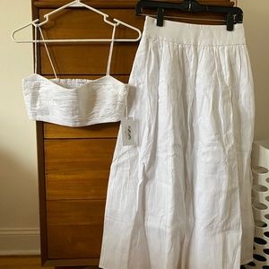 NWT Reformation Louise Linen Two Piece Size 4